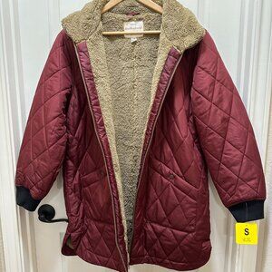 Weatherproof Women's Quilted Sherpa Lined Parka Jacket Coat  Size S Warm (NEW)
